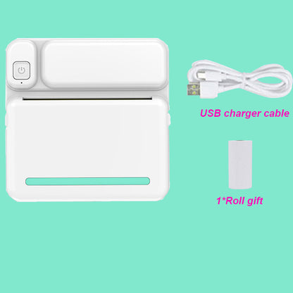 Portable Mini Printer HD Photo Pocket Thermal Label With White Color Adhesive Paper Wireless Bluetooth Learning Paper Mini Maker