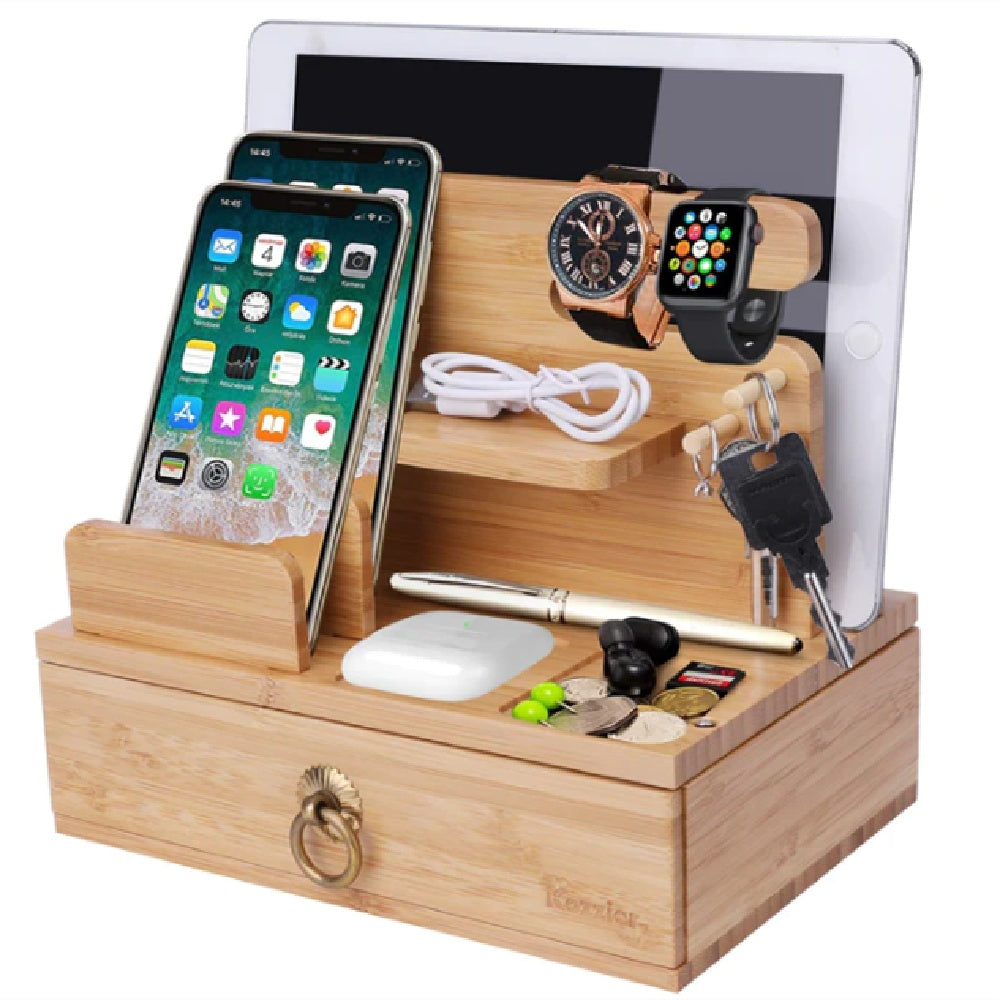 Organize And Store Wooden Phone Accessories