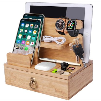 Organize And Store Wooden Phone Accessories